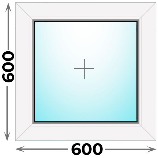 Пластиковое окно MELKE 600x600 глухое