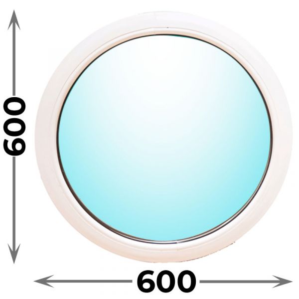 Круглое пластиковое окно MELKE 600x600 глухое