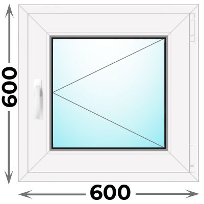 Готовое пластиковое окно одностворчатое 600x600 (REHAU)