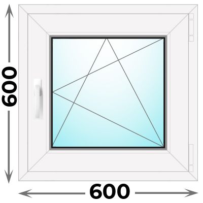 Пластиковое окно MELKE 600x600 одностворчатое
