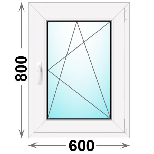 Пластиковое окно MELKE 600x800 одностворчатое