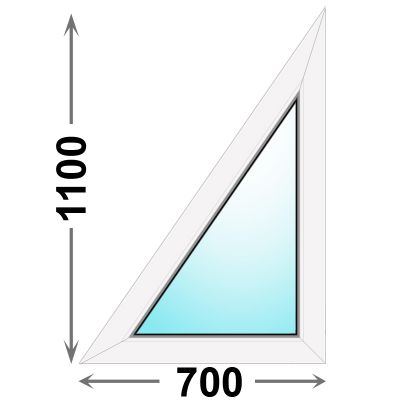 Треугольное пластиковое окно MELKE 700x1100 глухое левое