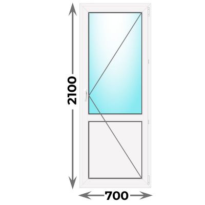 Дверь пластиковая балконная 700x2100 Правая (Novotex)