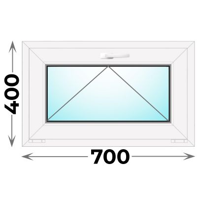 Пластиковое окно MELKE 700x400 одностворчатое (фрамуга)