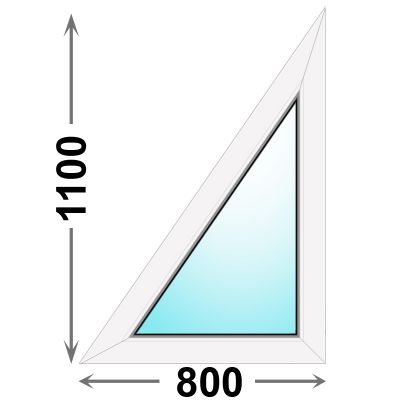 Треугольное пластиковое окно MELKE 800x1100 глухое левое