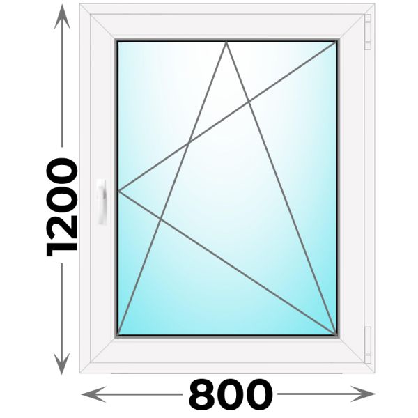 Пластиковое окно одностворчатое 800x1200 (Novotex)