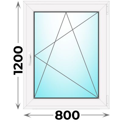 Готовое пластиковое окно одностворчатое 800x1200 (REHAU)