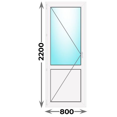 Дверь пластиковая балконная 800x2200 Левая (Novotex)