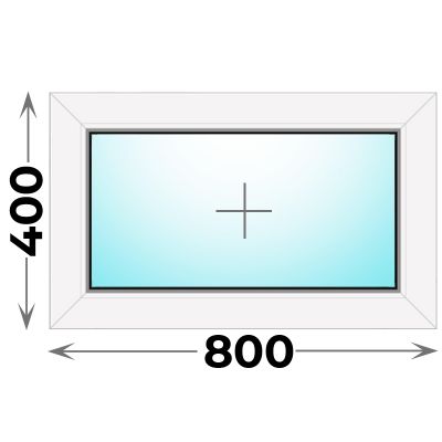 Пластиковое окно MELKE 800x400 глухое