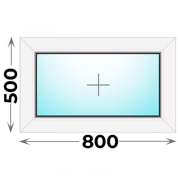 Пластиковое окно MELKE 800x500 глухое