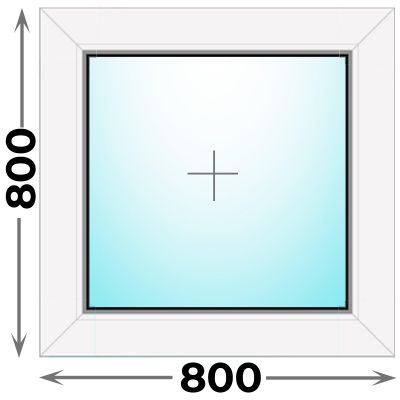 Пластиковое окно MELKE 800x800 глухое