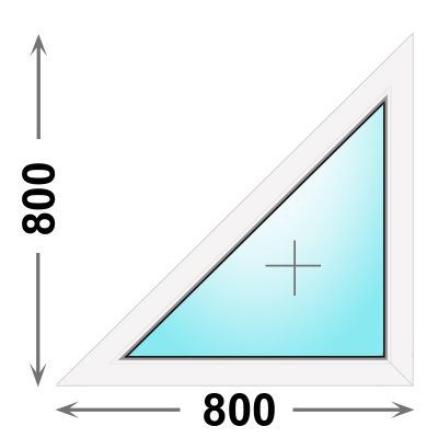 Треугольное пластиковое окно MELKE 800x800 глухое левое