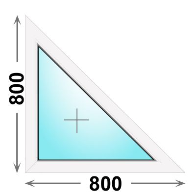 Треугольное пластиковое окно Veka WHS 800x800 глухое правое