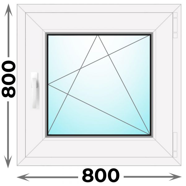 Пластиковое окно MELKE 800x800 одностворчатое