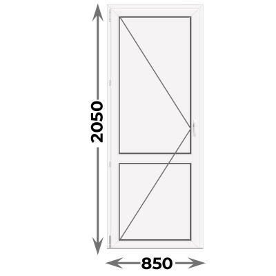 Дверь пластиковая межкомнатная левая 850x2050 Порог Алюминий (Novotex)