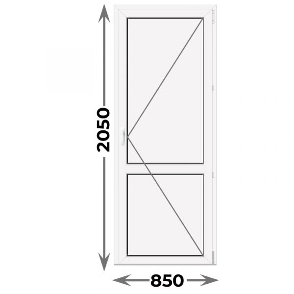 Дверь пластиковая межкомнатная правая 850x2050 Порог Алюминий (Veka WHS)