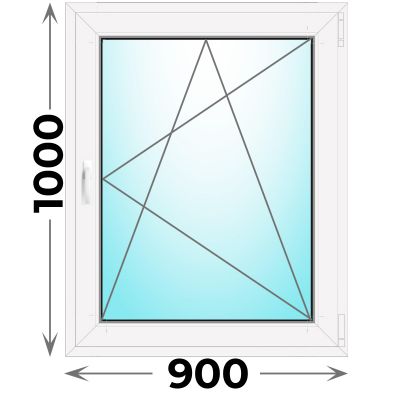 Пластиковое окно MELKE 900x1000 одностворчатое