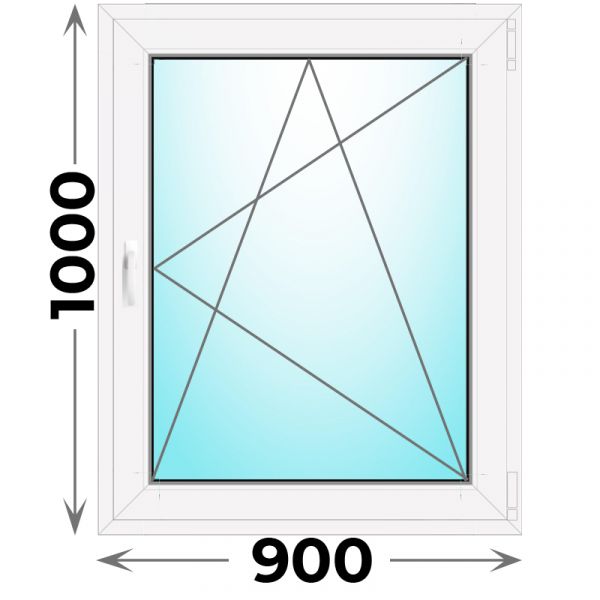 Пластиковое окно MELKE 900x1000 одностворчатое