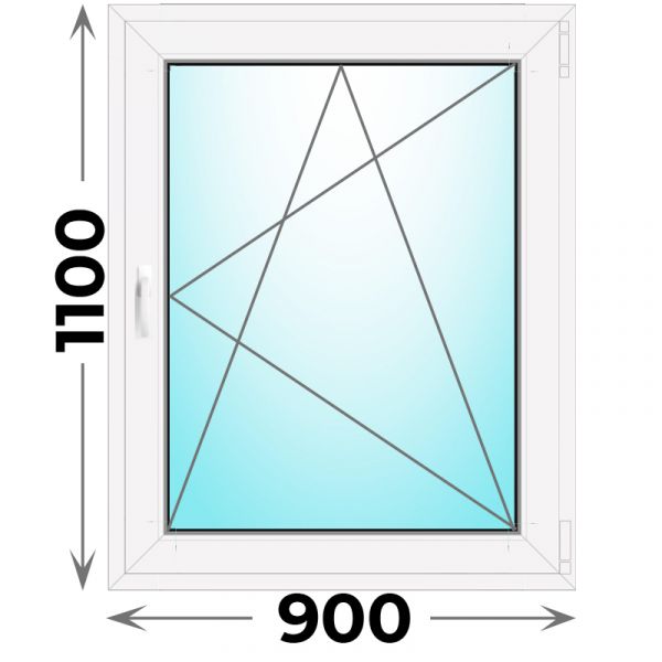 Пластиковое окно MELKE 900x1100 одностворчатое
