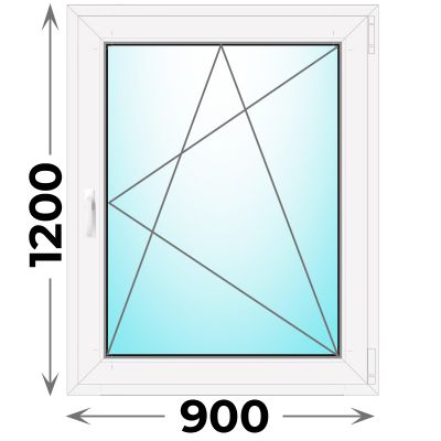 Пластиковое окно MELKE 900x1200 одностворчатое