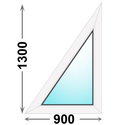 Треугольное пластиковое окно MELKE 900x1300 глухое левое