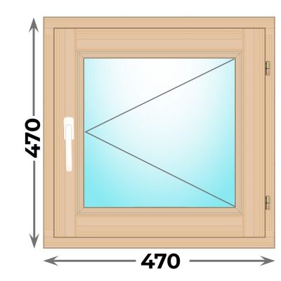 Деревянное окно одностворчатое 470х470