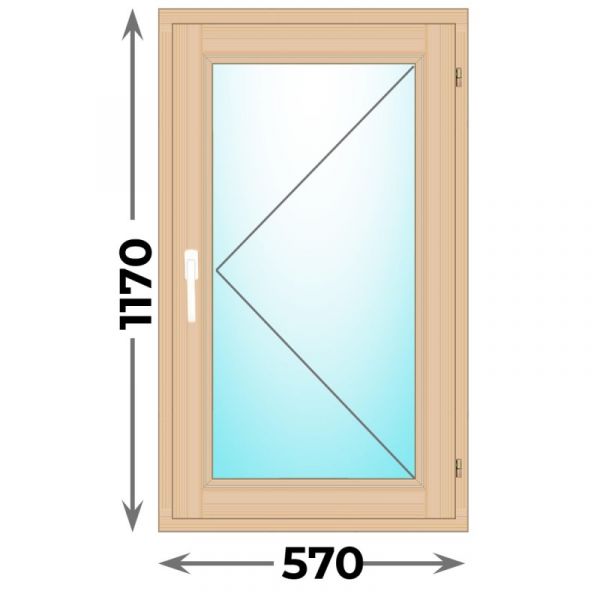 Деревянное окно одностворчатое 570х1170