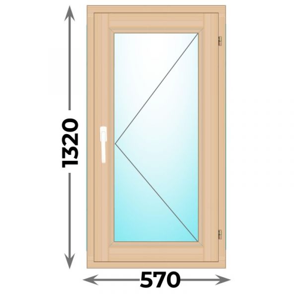 Деревянное окно одностворчатое 570x1320