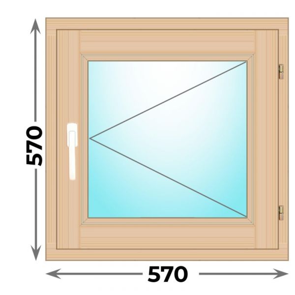 Деревянное окно одностворчатое 570х570