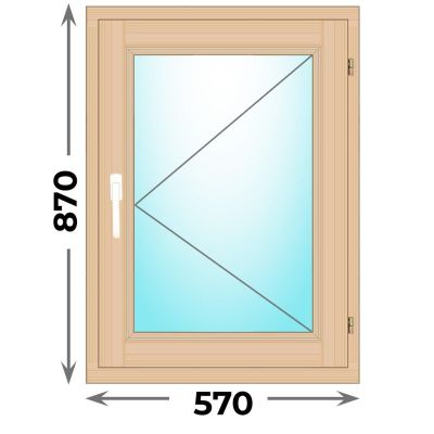 Деревянное окно одностворчатое 570x870
