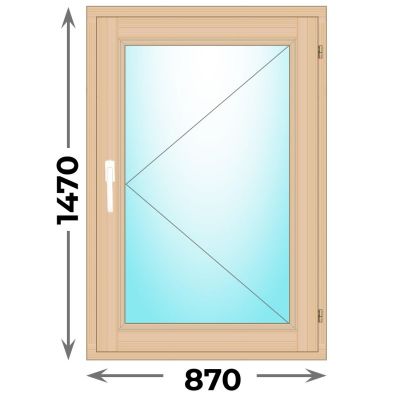 Деревянное окно одностворчатое 870x1470