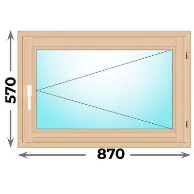 Деревянное окно одностворчатое 870х570